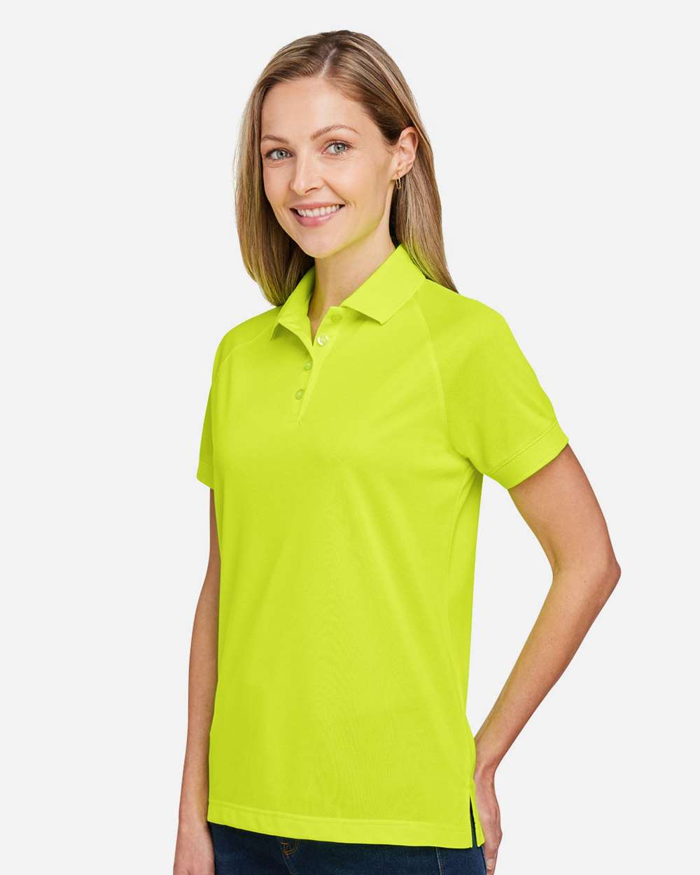 Women's Charge Snag and Soil Protect Polo - OnModelSide - B198B9122 - Safety Yellow