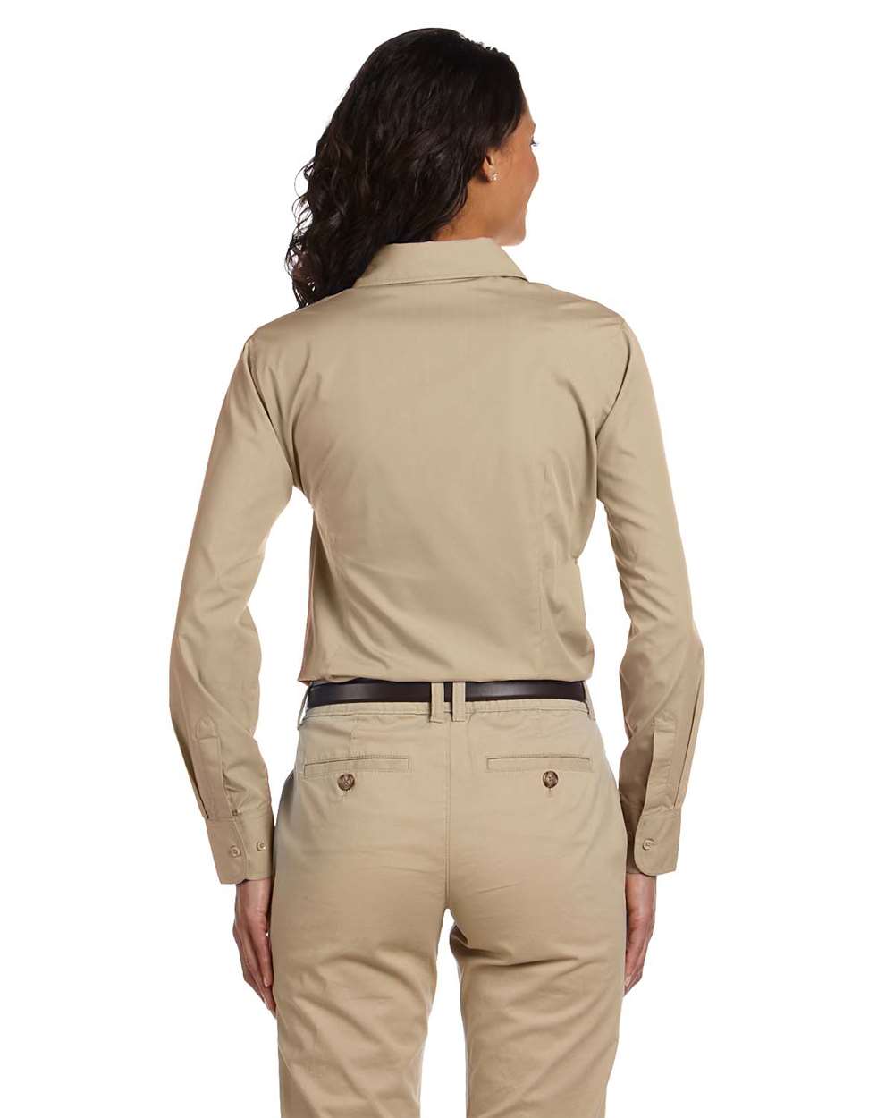 Women's Essential Poplin - OnModelBack - B243B9243 - Stone