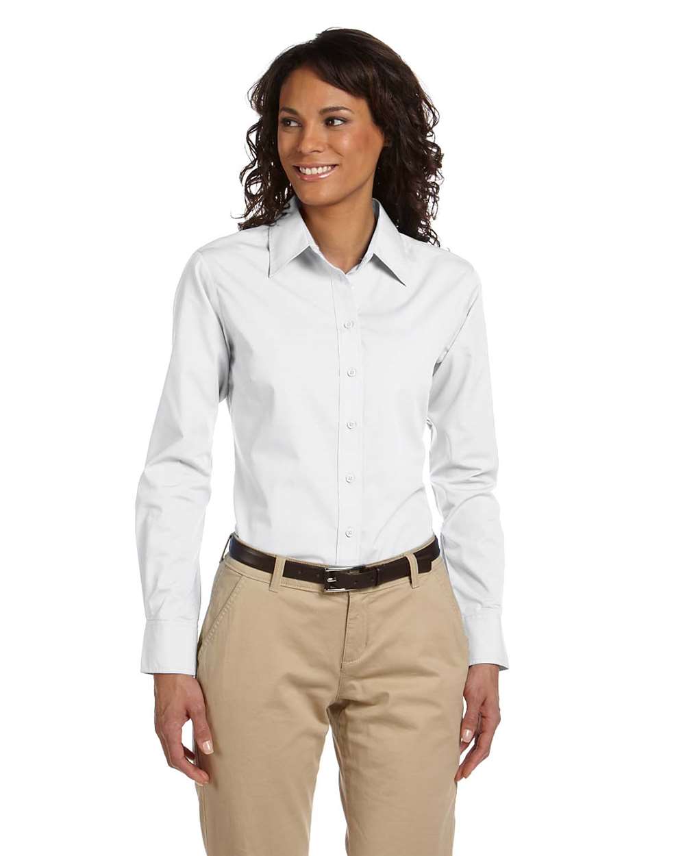 Women's Essential Poplin - OnModelFront - B243B9003 - White