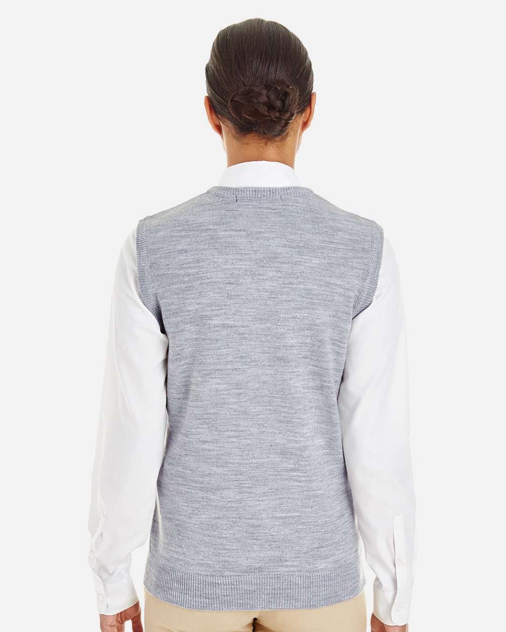 Women's Pilbloc™ V-Neck Sweater Vest - OnModelBack - B230B9092 - Grey Heather
