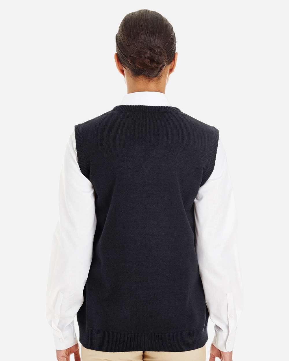 Women's Pilbloc™ V-Neck Sweater Vest - OnModelBack - B230B9502 - Black