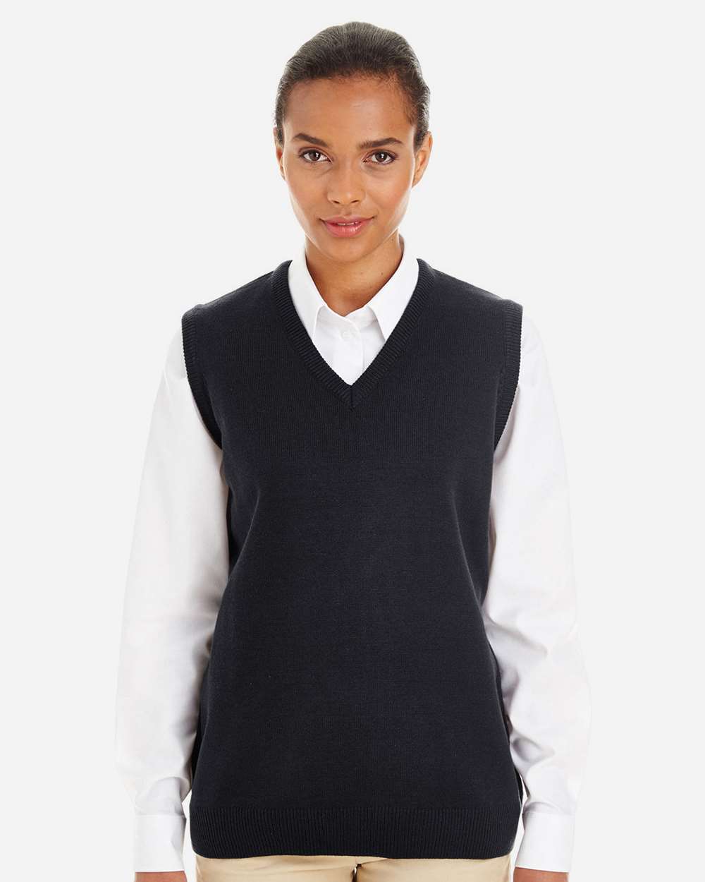 Women's Pilbloc™ V-Neck Sweater Vest - OnModelFront - B230B9502 - Black