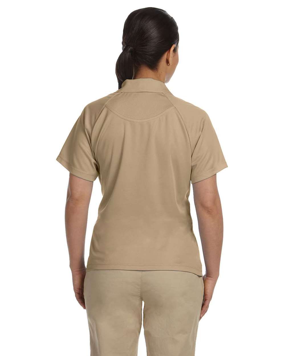 Women's Polytech Mesh Insert Polo - OnModelBack - B223B9243 - Stone