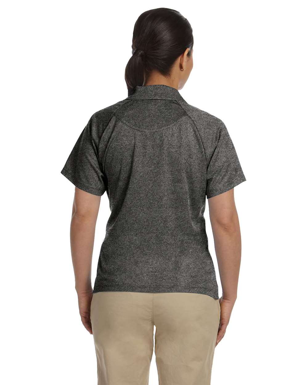 Women's Polytech Mesh Insert Polo - OnModelBack - B223B9593 - Charcoal
