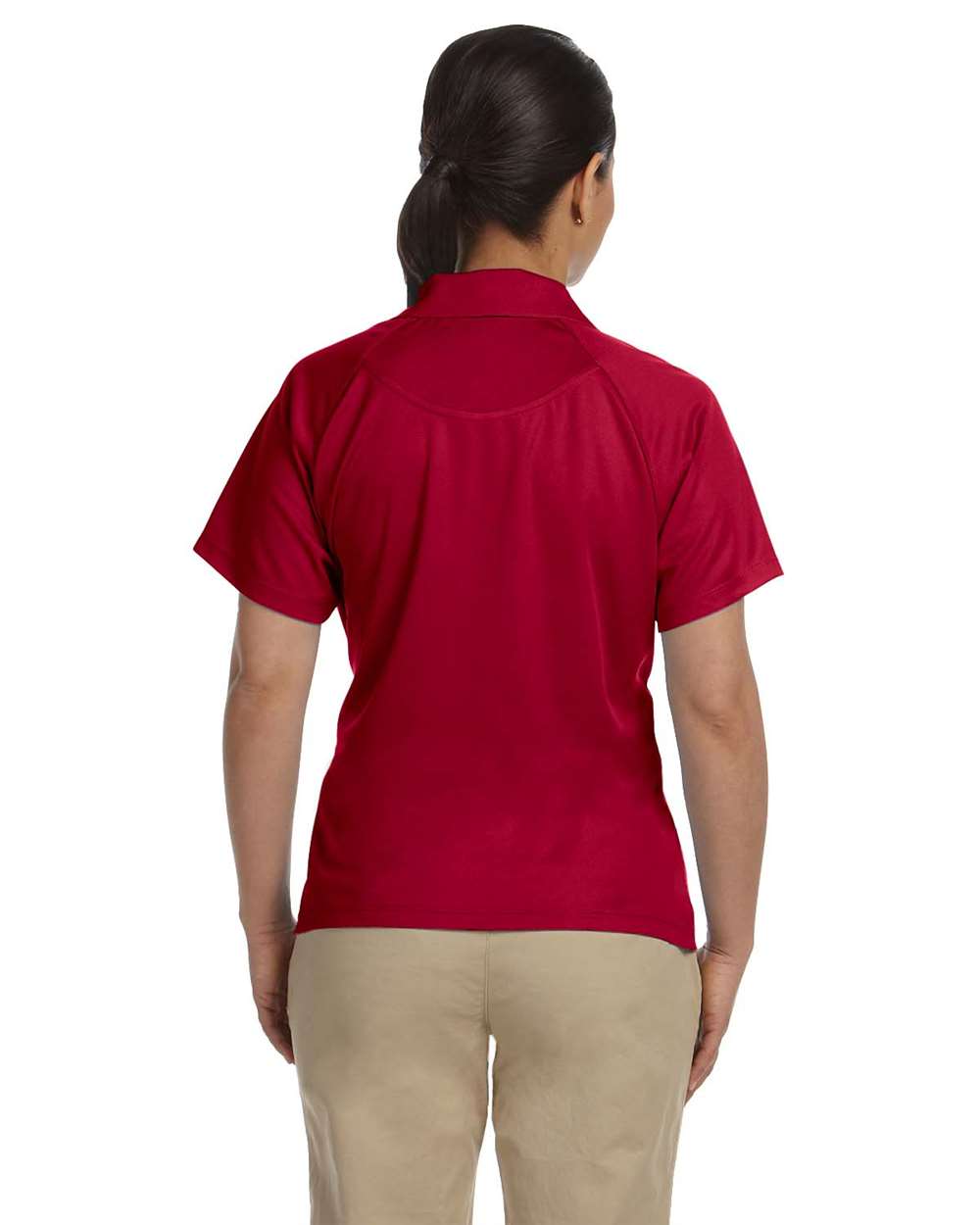 Women's Polytech Mesh Insert Polo - OnModelBack - B223B9703 - Red