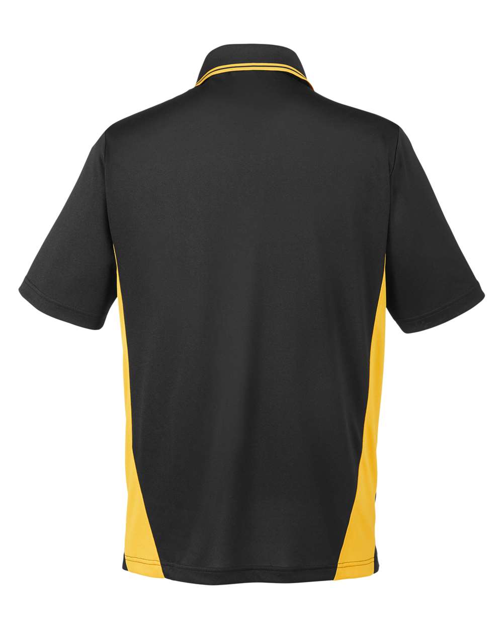 Men's Tall Flash Snag Protection Plus IL Colorblock Polo - Back - B227B9105 - Black/ Sunray Yellow