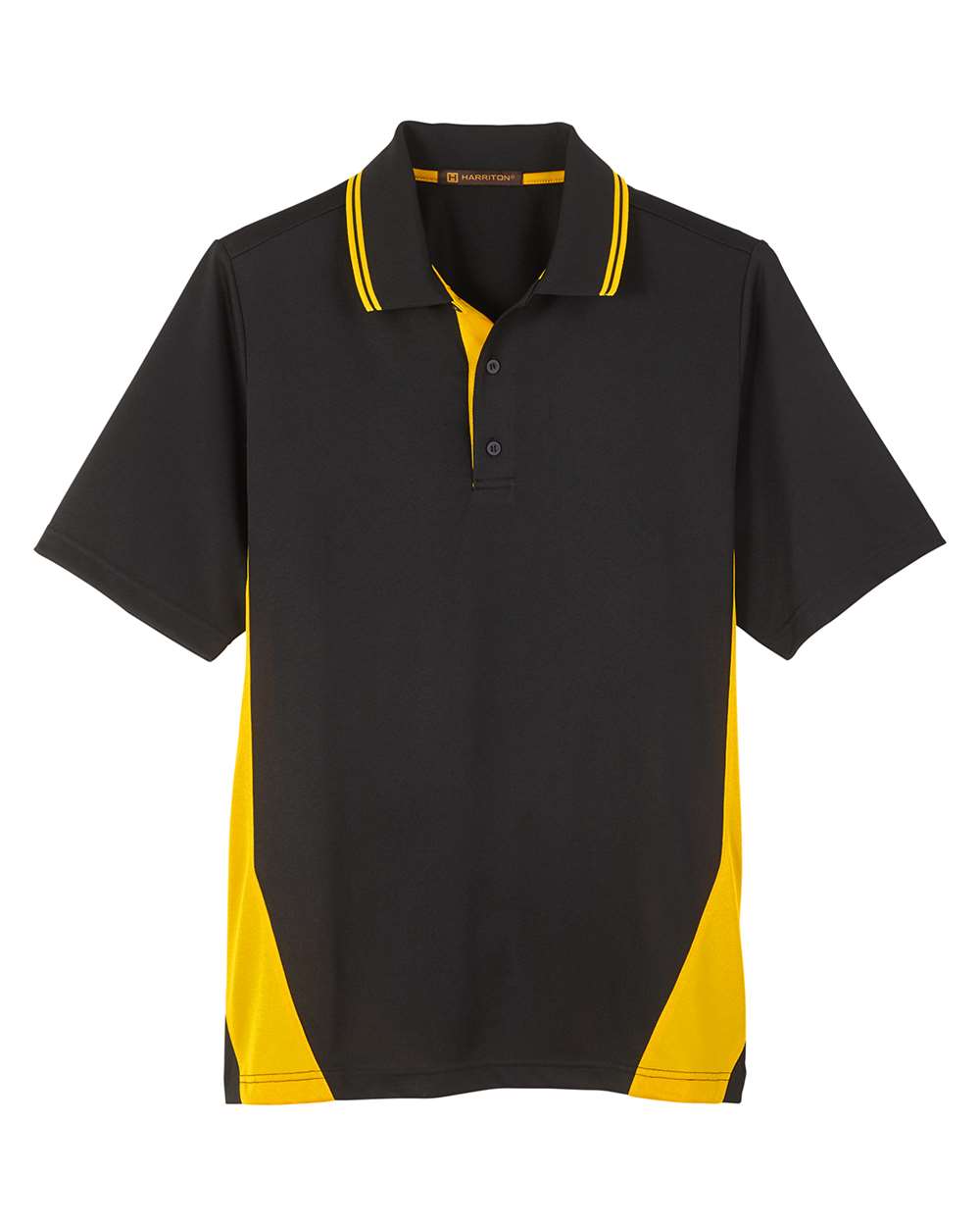 Men's Tall Flash Snag Protection Plus IL Colorblock Polo - Front - B227B9105 - Black/ Sunray Yellow