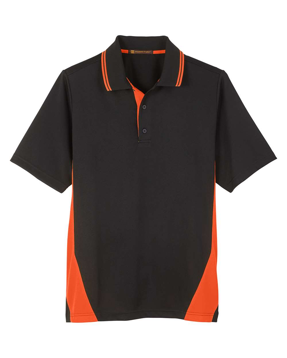 Men's Tall Flash Snag Protection Plus IL Colorblock Polo - Front - B227B9115 - Black/ Team Orange
