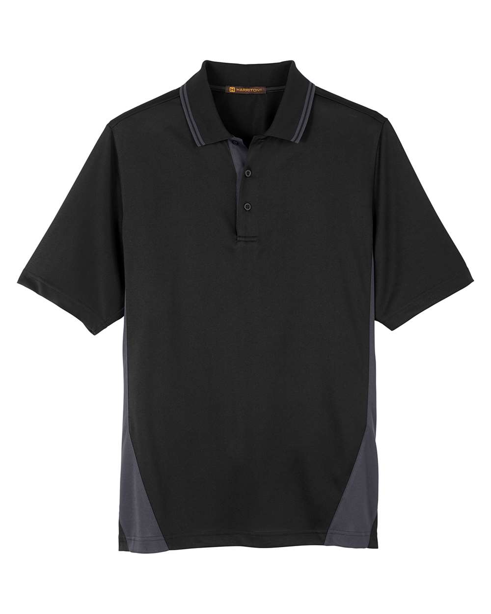 Men's Tall Flash Snag Protection Plus IL Colorblock Polo - Front - B227B9505 - Black/ Dark Charcoal