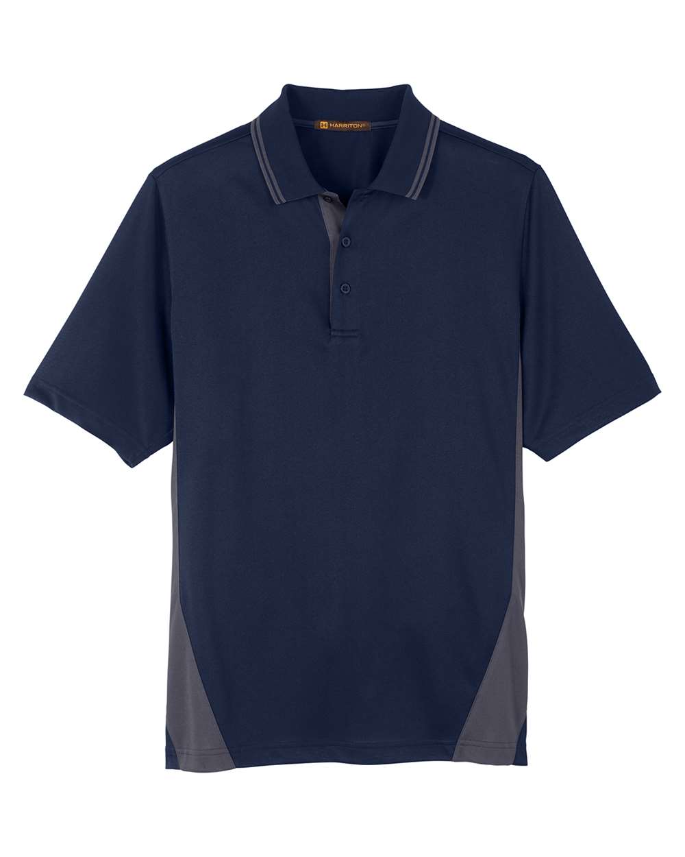 Men's Tall Flash Snag Protection Plus IL Colorblock Polo - Front - B227B9655 - Dark Navy/ Dark Charcoal