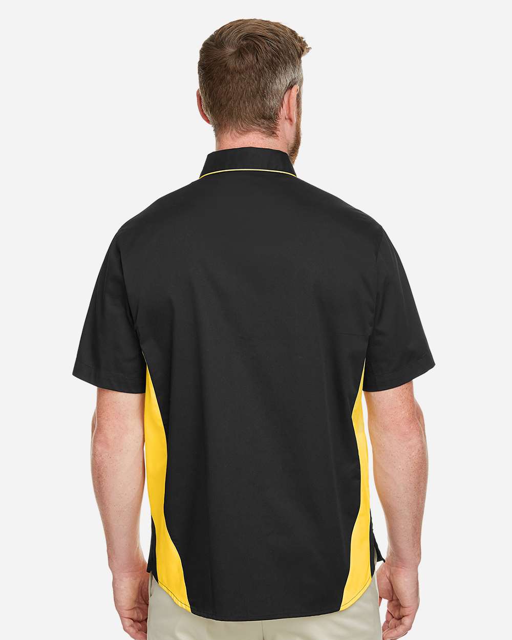 Men's Tall Flash IL Colorblock Shirt - OnModelBack - B267B9105 - Black/ Sunray Yellow