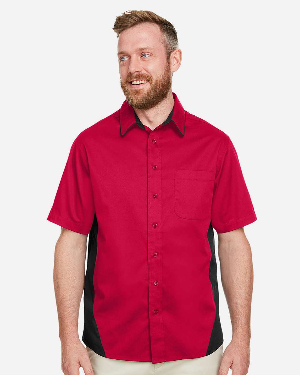 Men's Tall Flash IL Colorblock Shirt - OnModelFront - B267B9705 - Red/ Black