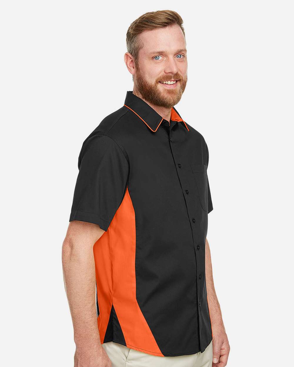 Men's Tall Flash IL Colorblock Shirt - OnModelSide - B267B9116 - Black/ Team Orange