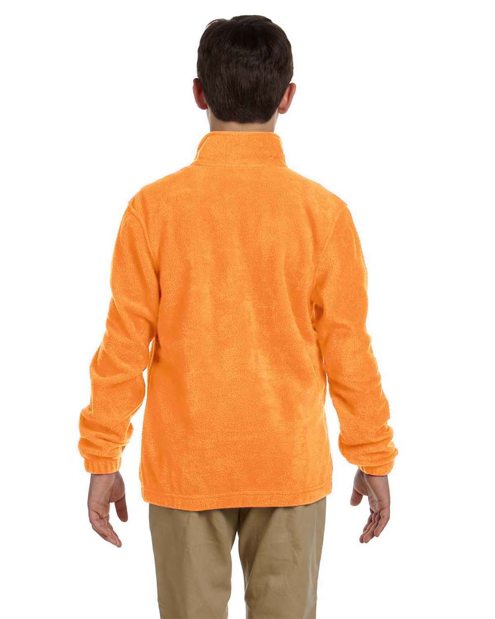 Youth Full-Zip Fleece - OnModelBack - B308B9663 - Safety Orange