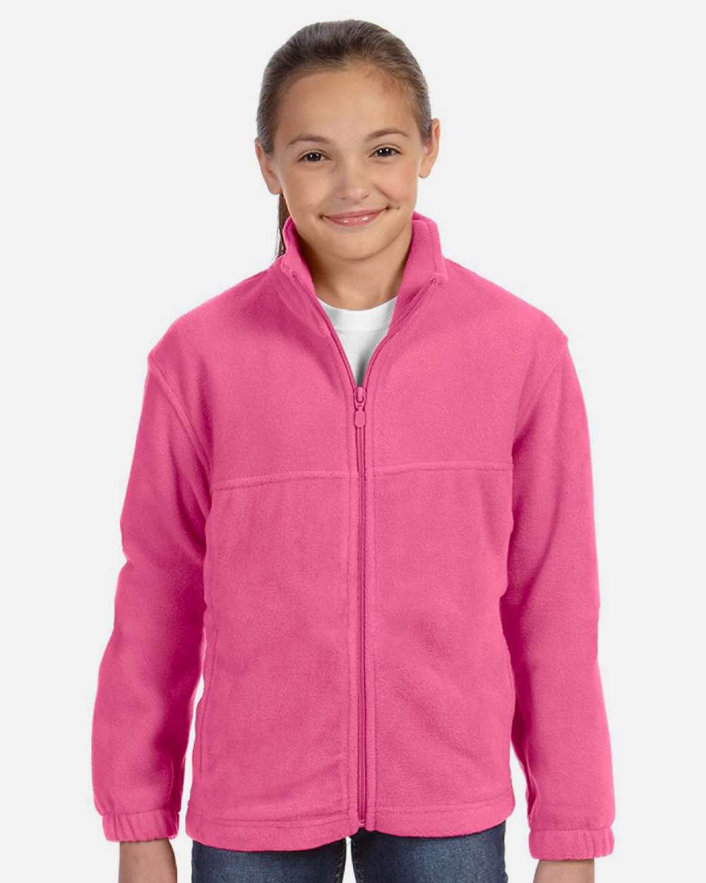 Youth Full-Zip Fleece - OnModelFront - B308B9303 - Charity Pink