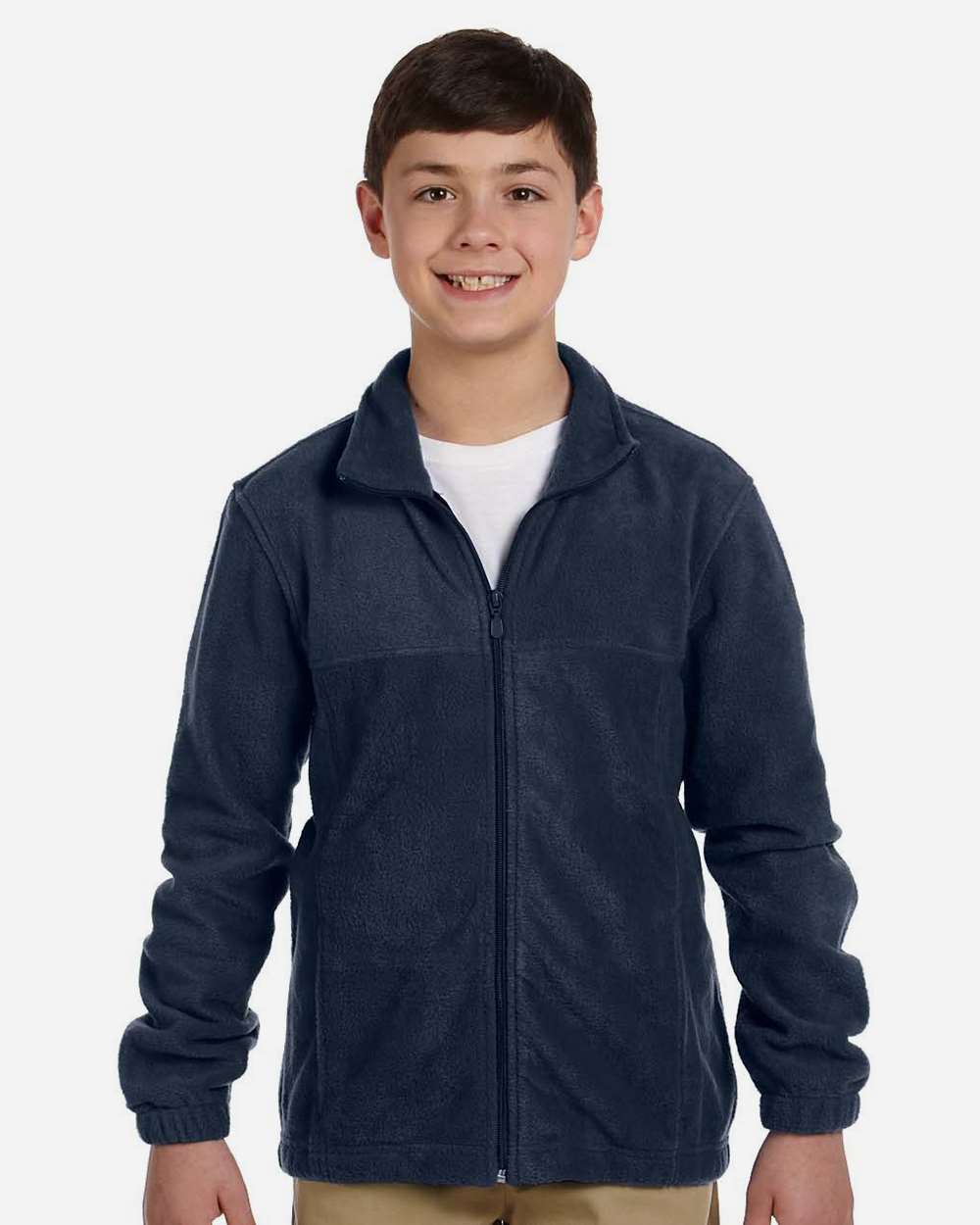 Youth Full-Zip Fleece - OnModelFront - B308B9653 - Navy