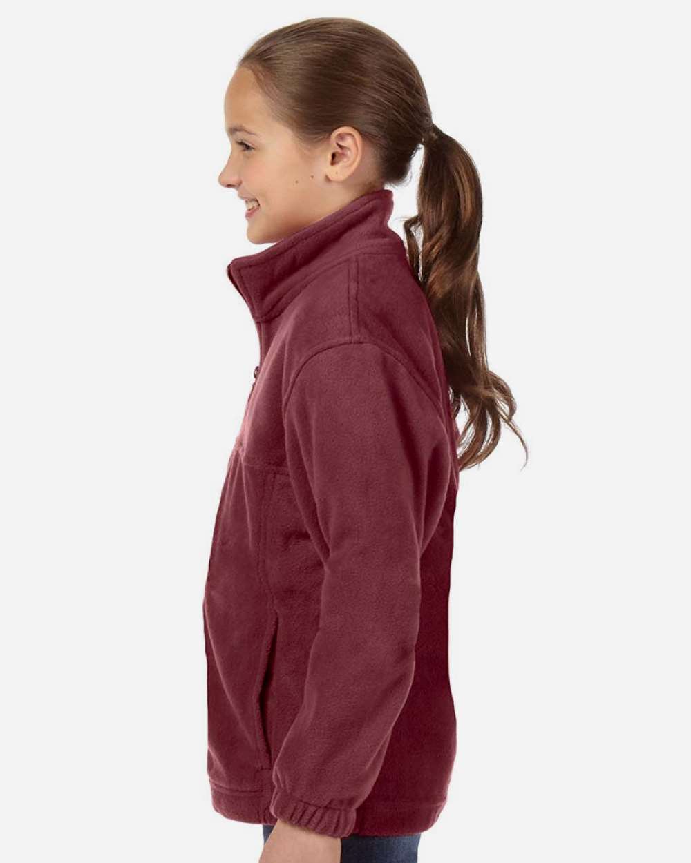 Youth Full-Zip Fleece - OnModelSide - B308B9533 - Wine