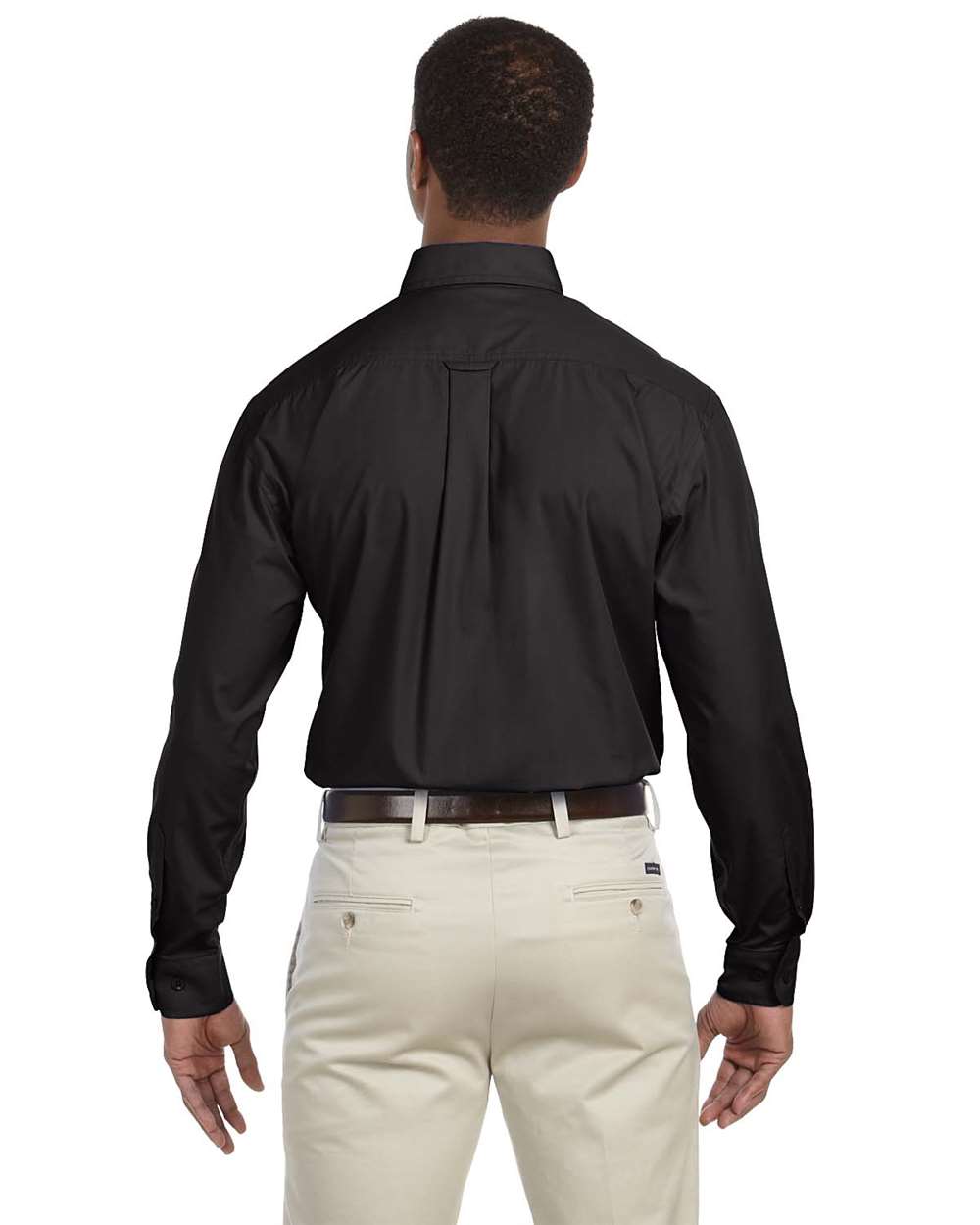 Men's Essential Poplin - OnModelBack - B241B9503 - Black