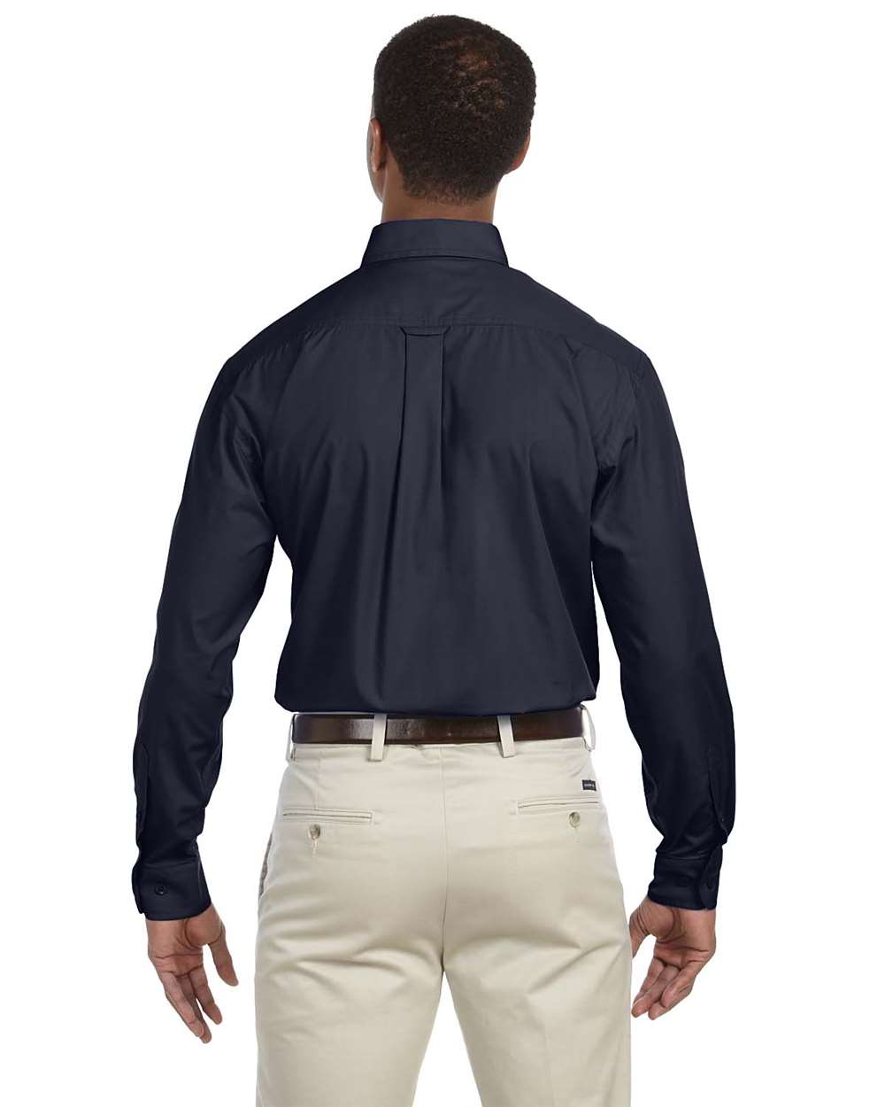 Men's Essential Poplin - OnModelBack - B241B9653 - Navy