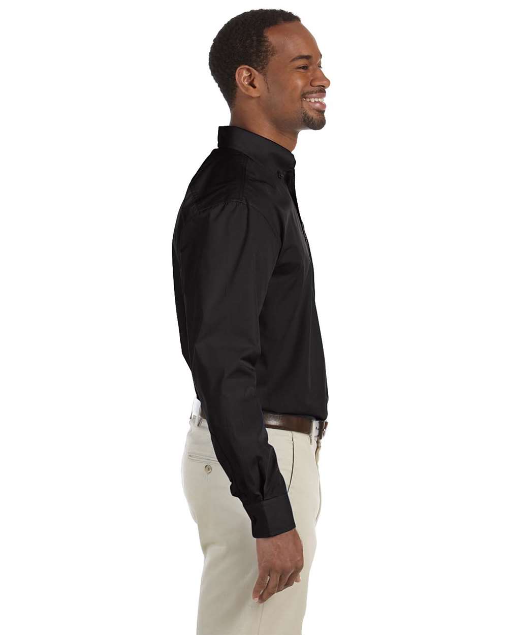 Men's Essential Poplin - OnModelSide - B241B9503 - Black