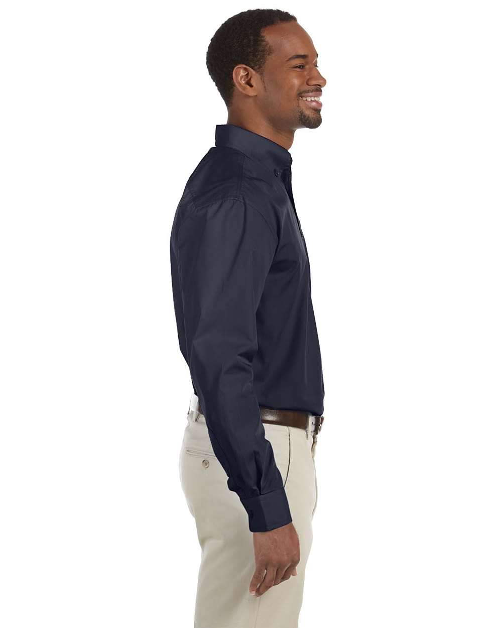 Men's Essential Poplin - OnModelSide - B241B9653 - Navy