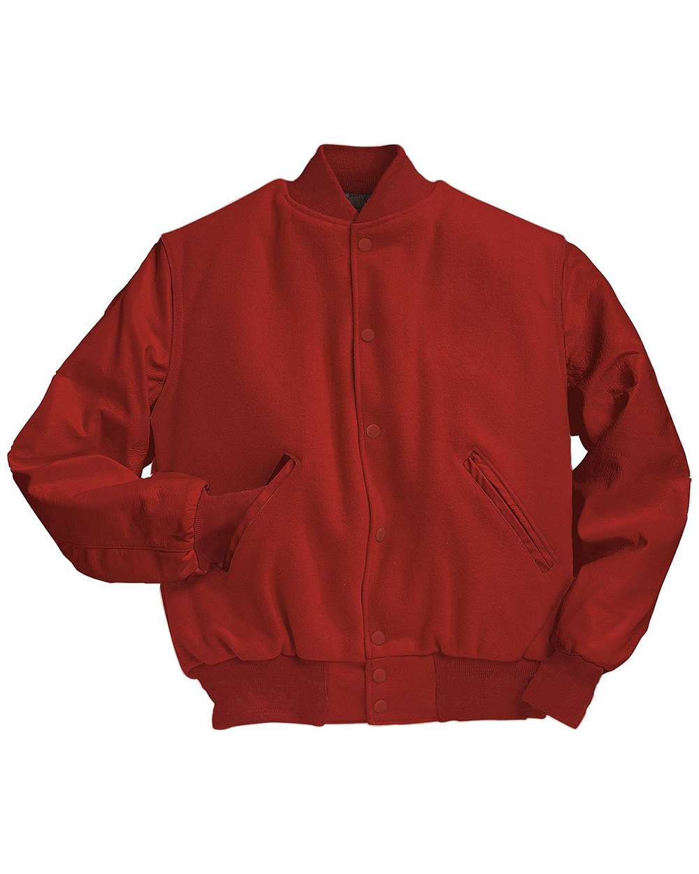 Men's Varsity Wool Jacket - Front - B14964702 - Scarlet