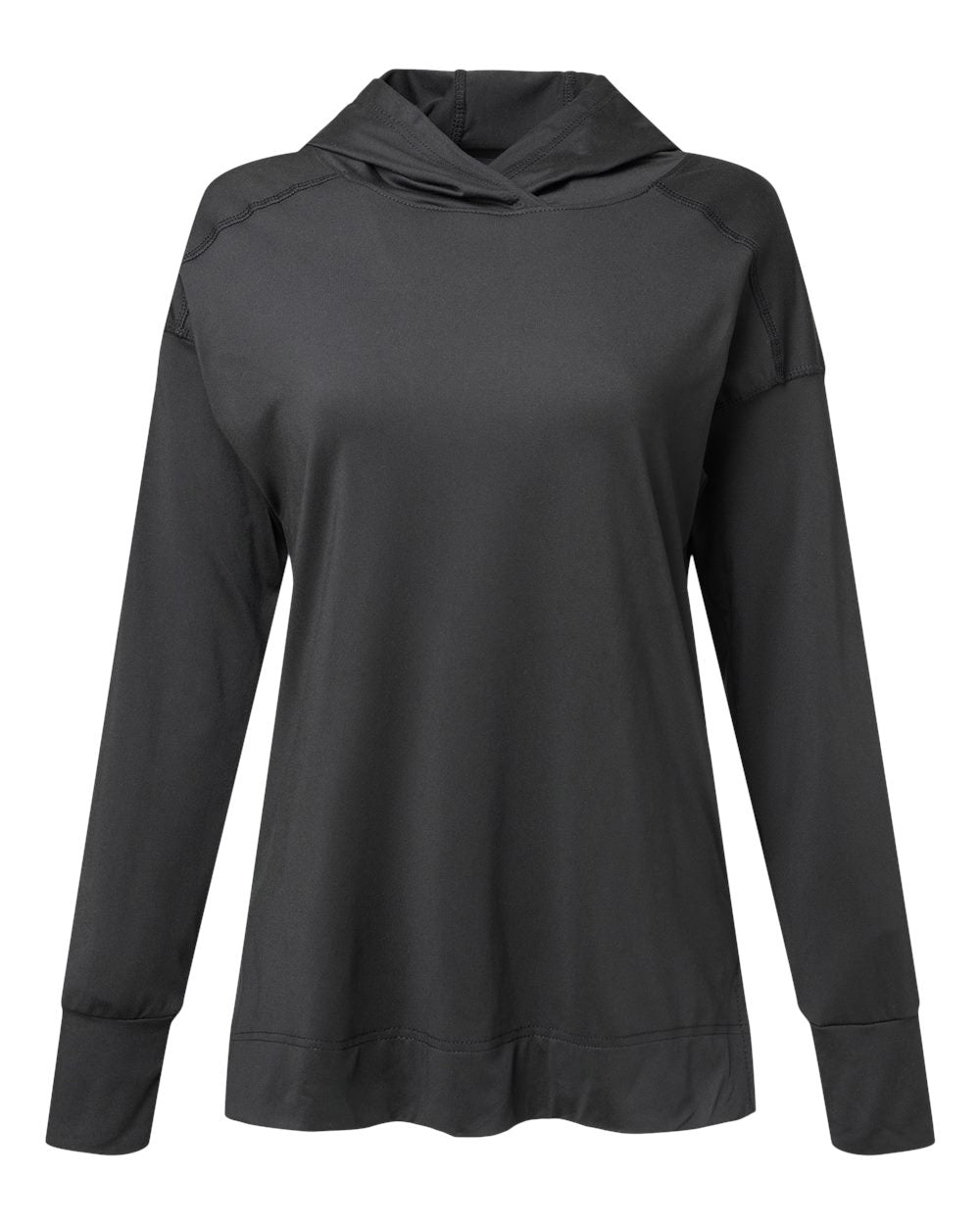 Women's Eco Revive™ Ventura Soft Knit Hooded Sweatshirt - Front - B32164502 - Black