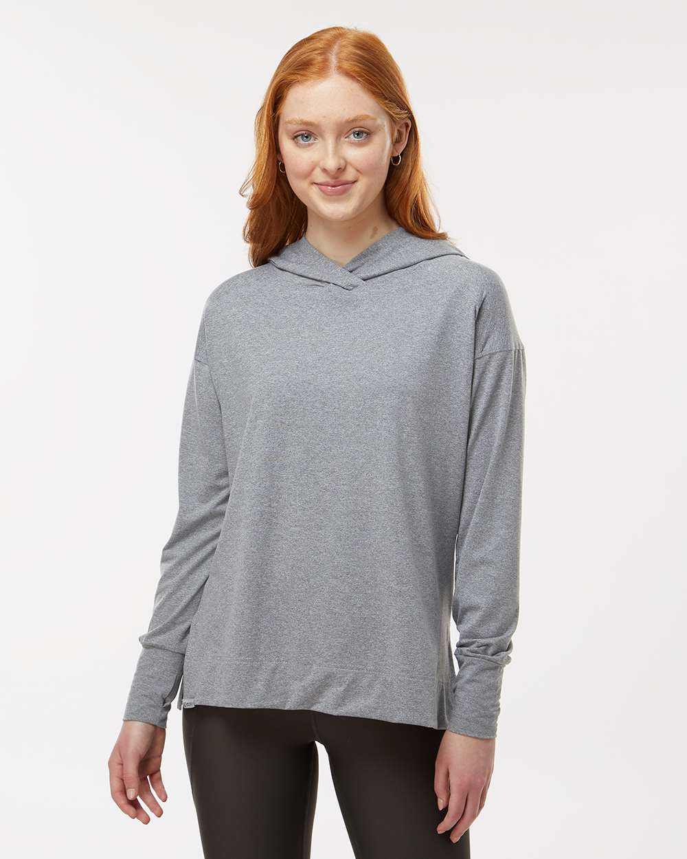 Women's Eco Revive™ Ventura Soft Knit Hooded Sweatshirt - OnModelFront - B32164582 - Grey Heather