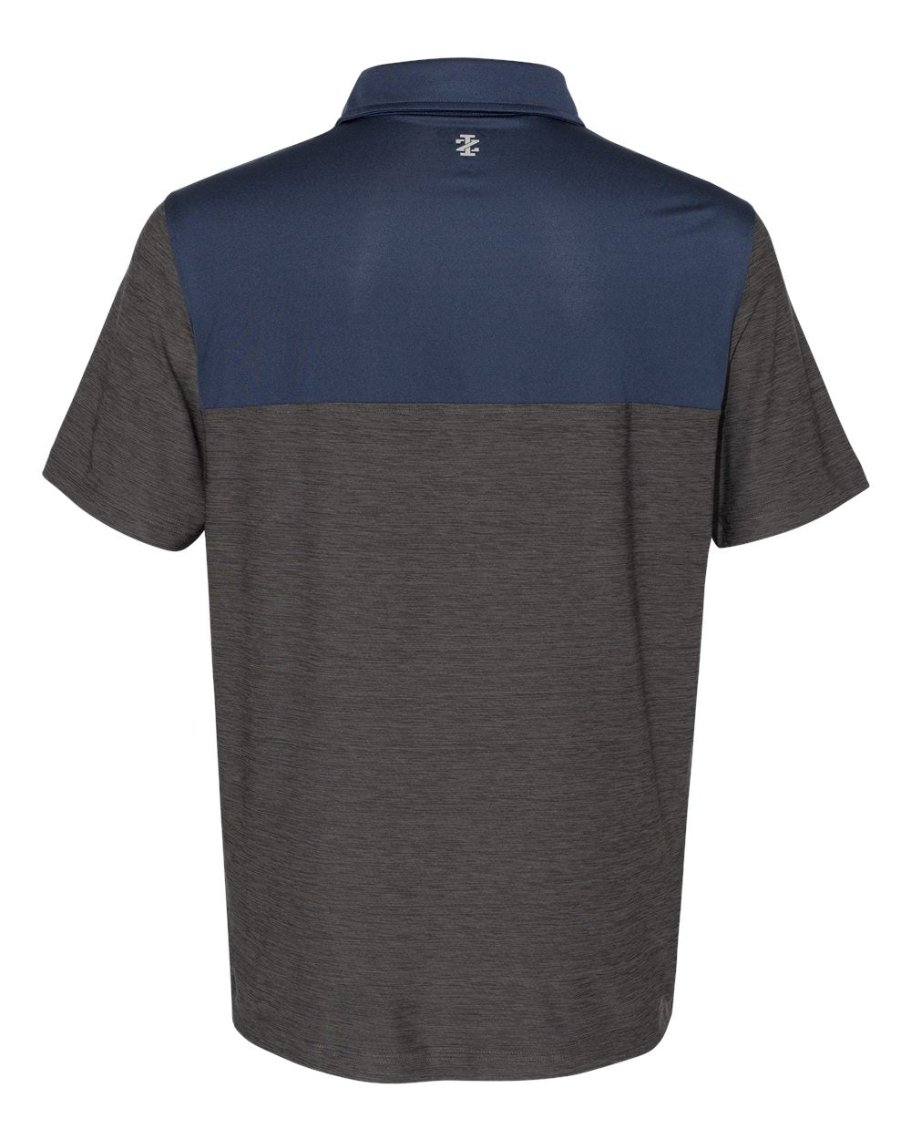 Men's Colorblocked Space-Dyed Polo - Back - B12598095 - Asphalt/ Navy