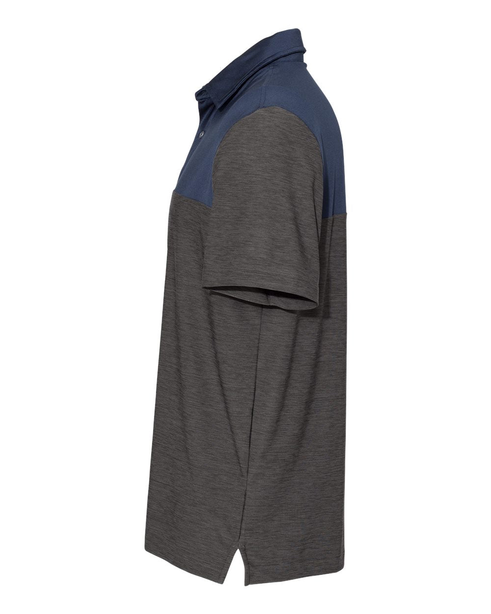 Men's Colorblocked Space-Dyed Polo - DirectSide - B12598095 - Asphalt/ Navy