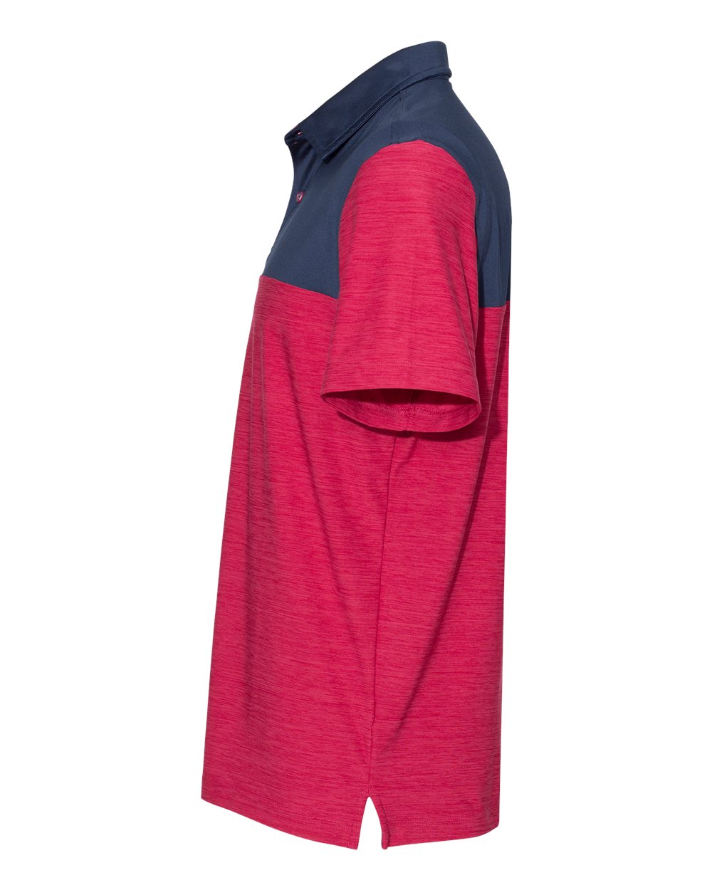Men's Colorblocked Space-Dyed Polo - DirectSide - B12598703 - Persian Red/ Navy