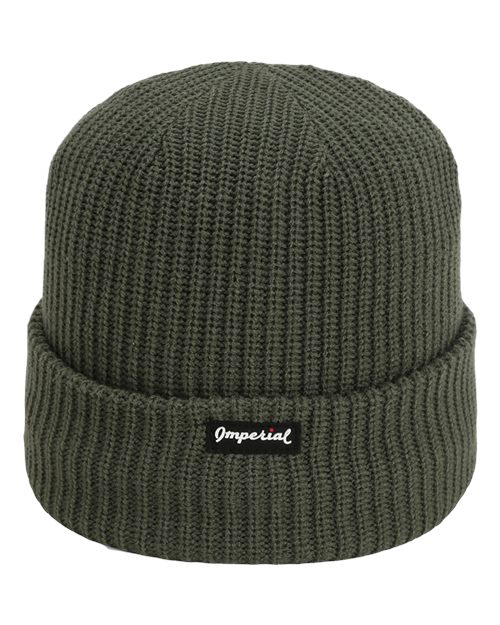 The Mogul Cuffed Beanie - Back - B12095540 - Earth Green