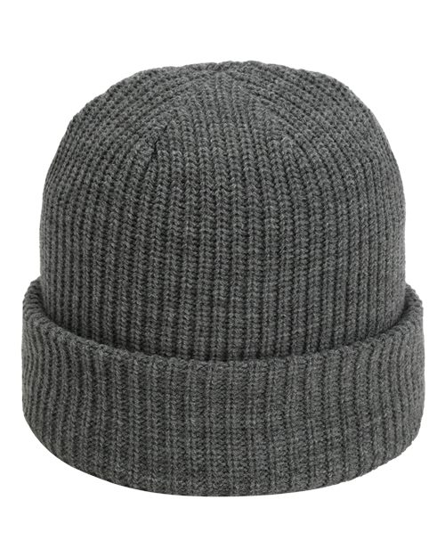 The Mogul Cuffed Beanie - Front - B12095590 - Heather Grey