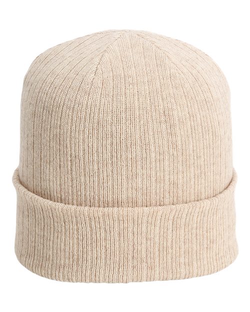 The Edelweiss Cuffed Beanie - Back - B25095240 - Sand