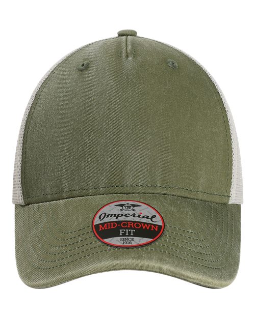 The Gambit Mesh Back Cap - Front - B34895540 - Olive Green/ Stone