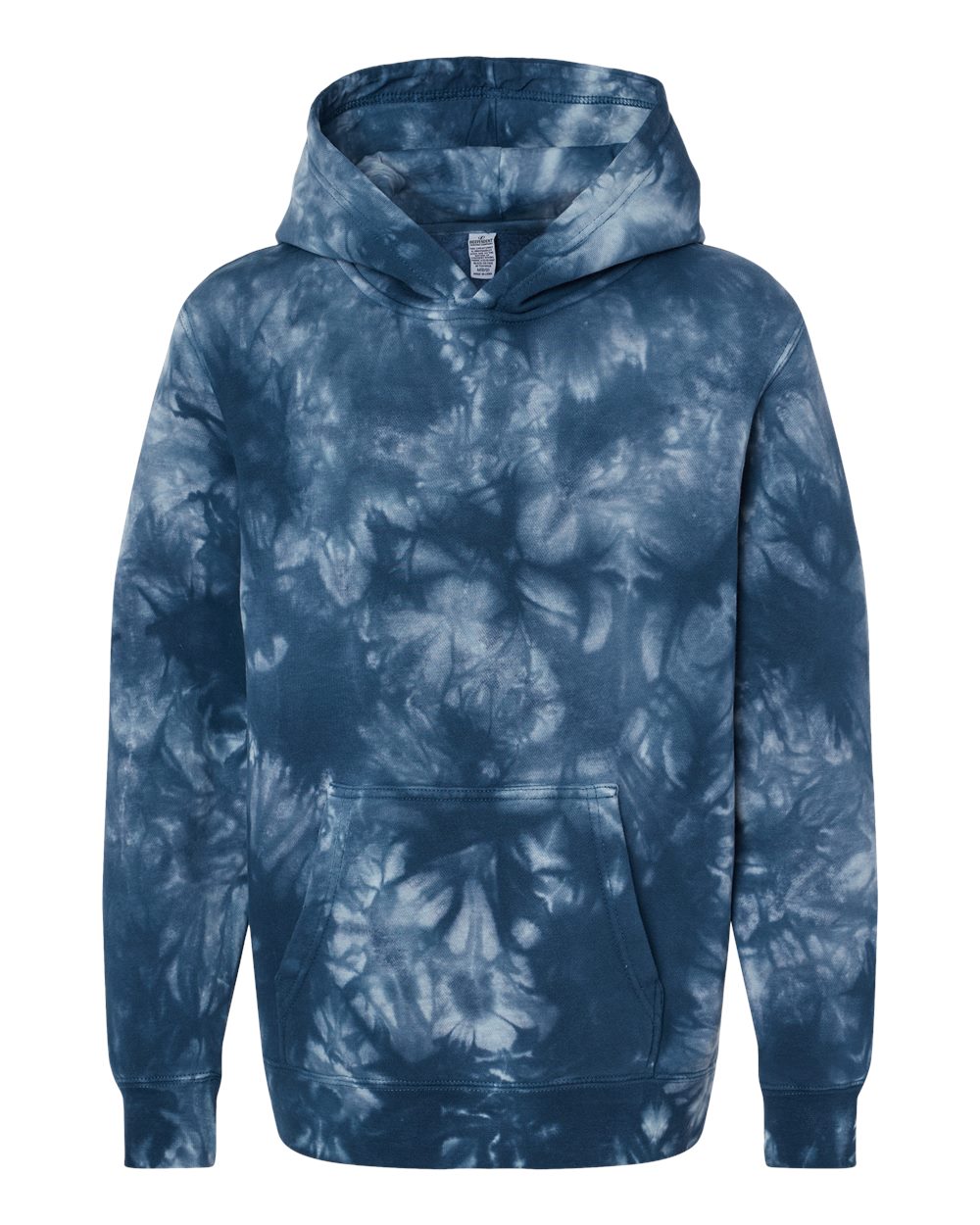 Youth Midweight Tie-Dyed Hooded Sweatshirt - Front - B03576652 - Tie Dye Navy