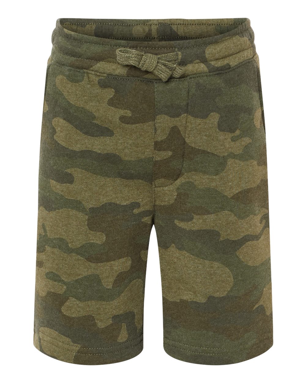 Youth Lightweight Special Blend Fleece Shorts - Front - B03776623 - Forest Camo Heather