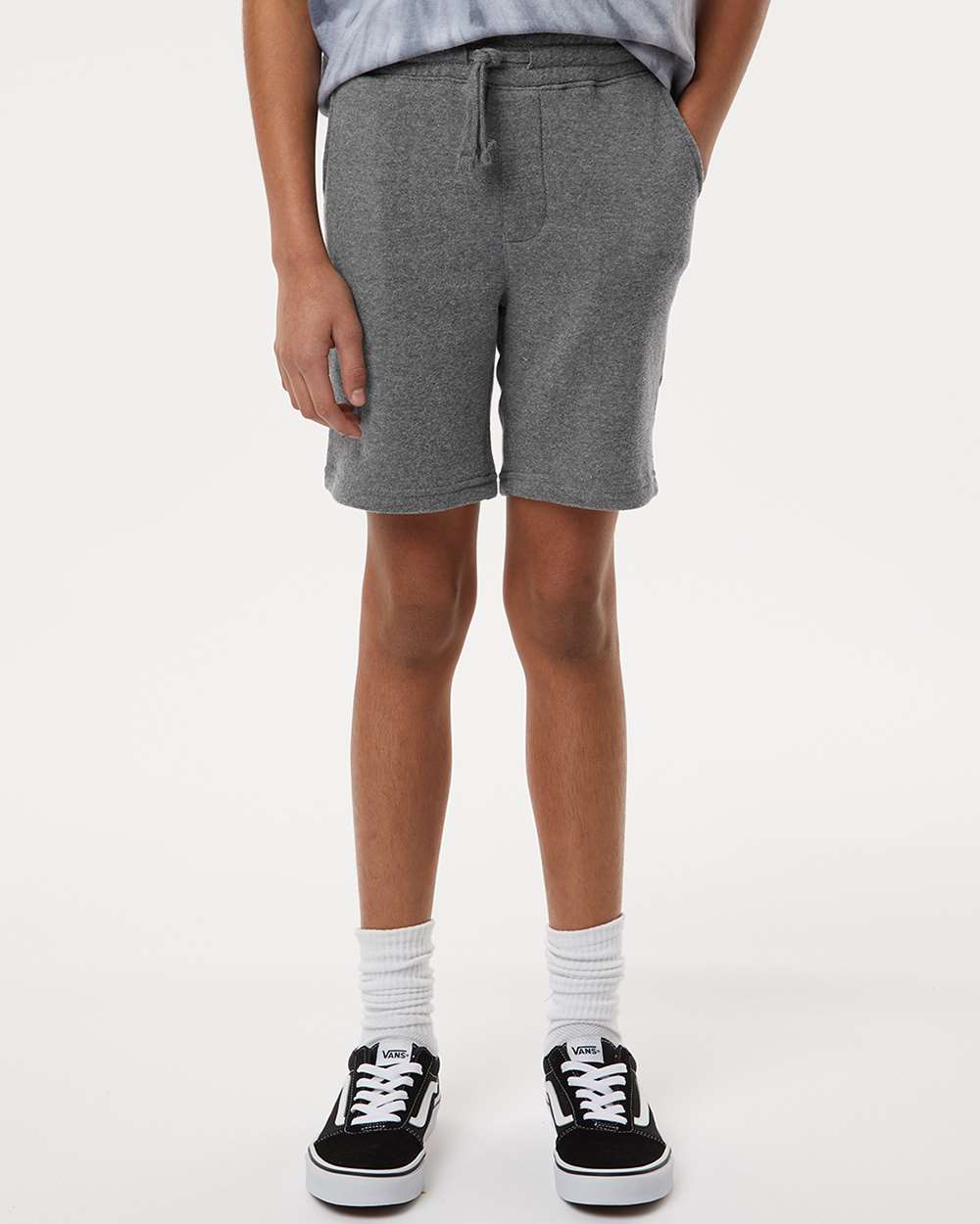 Youth Lightweight Special Blend Fleece Shorts - OnModelFront - B03776354 - Nickel