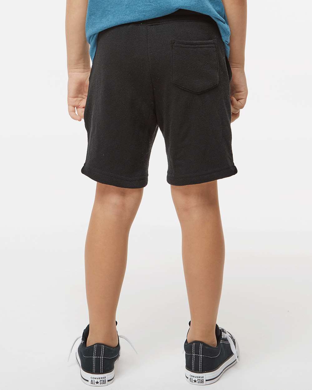 Toddler Lightweight Special Blend Fleece Shorts - OnModelBack - B03976503 - Black