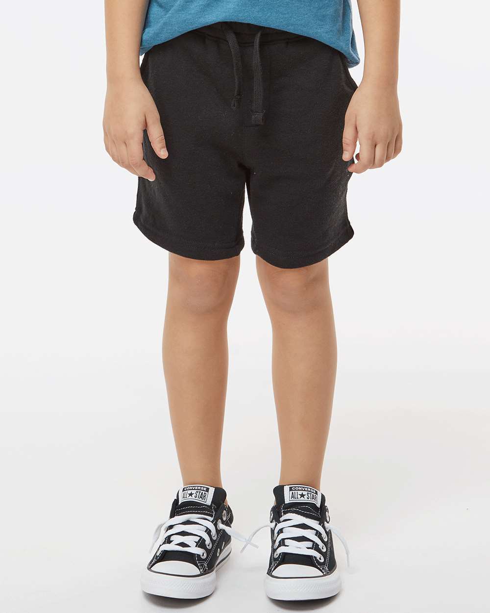 Toddler Lightweight Special Blend Fleece Shorts - OnModelFront - B03976503 - Black