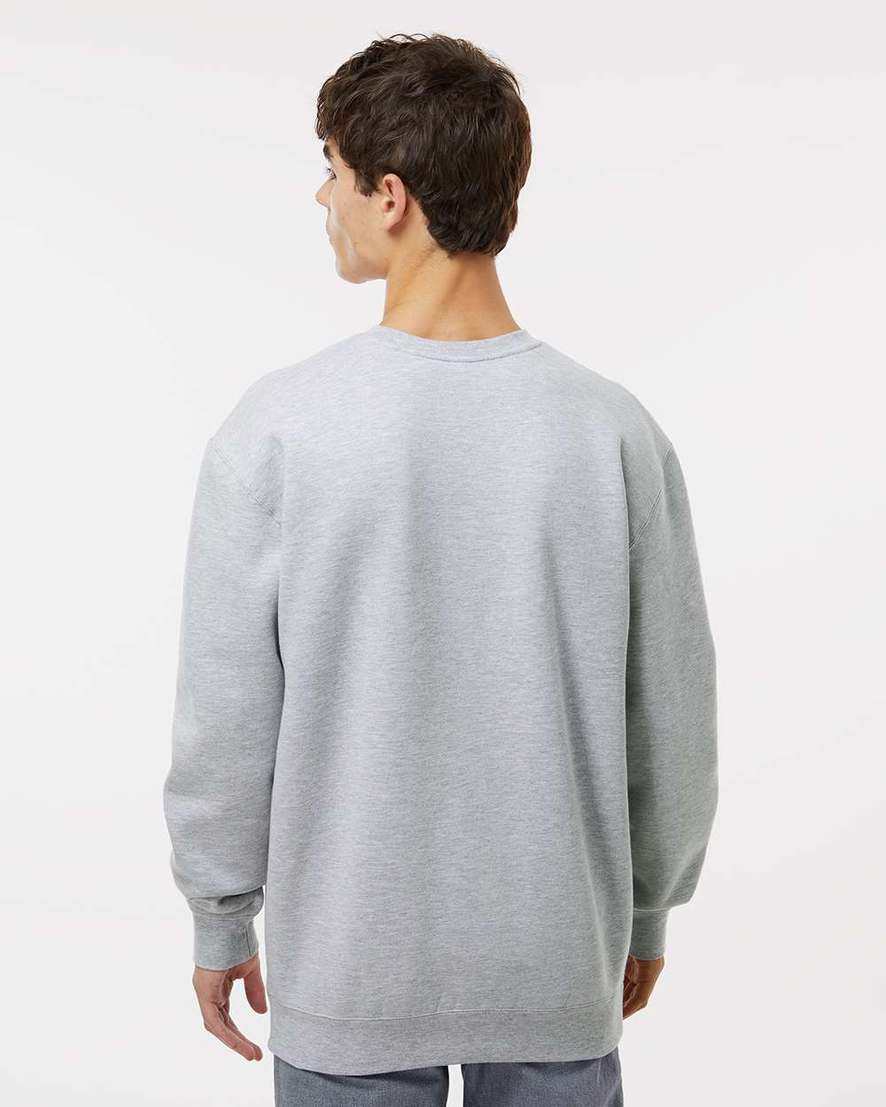 Unisex Heavyweight Crewneck Sweatshirt - OnModelBack - B04076352 - Grey Heather