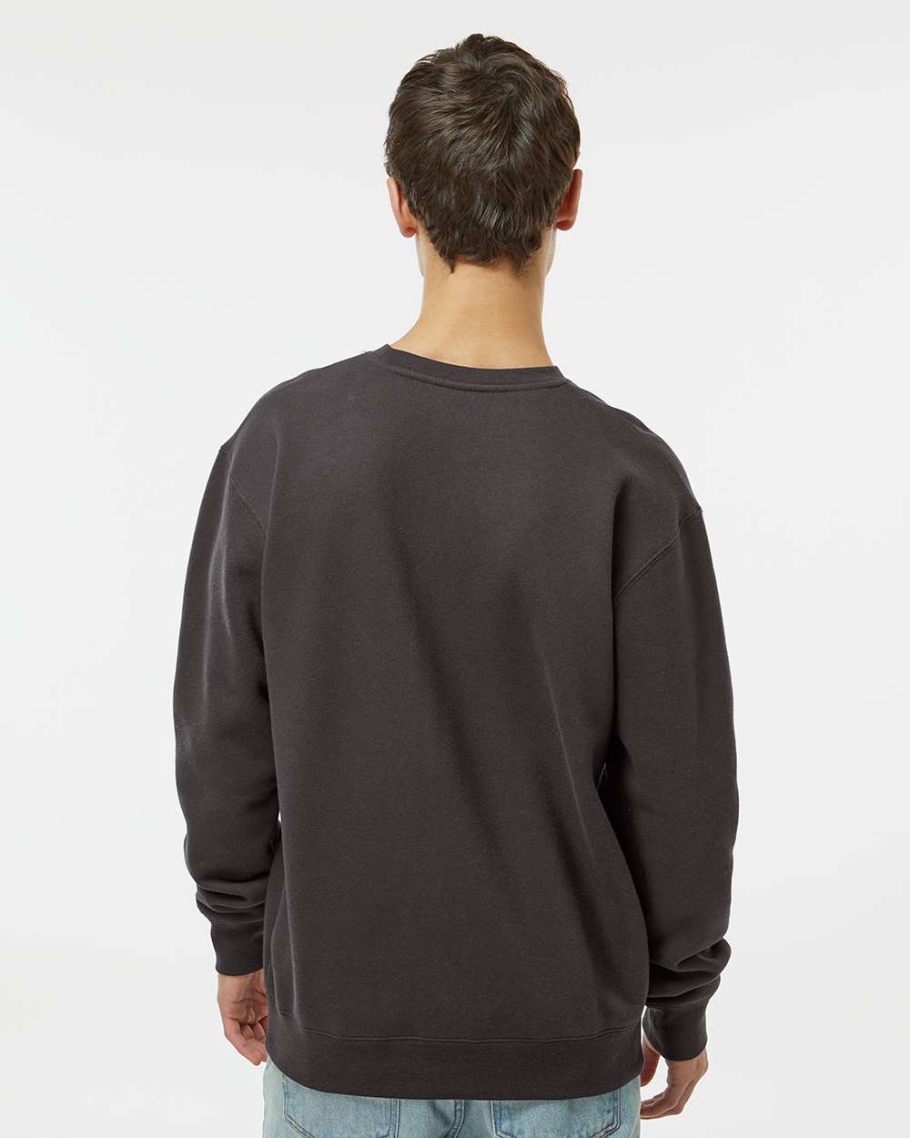 Unisex Heavyweight Crewneck Sweatshirt - OnModelBack - B04076492 - Asphalt