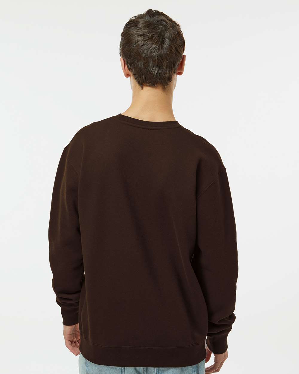 Unisex Heavyweight Crewneck Sweatshirt - OnModelBack - B04076572 - Brown