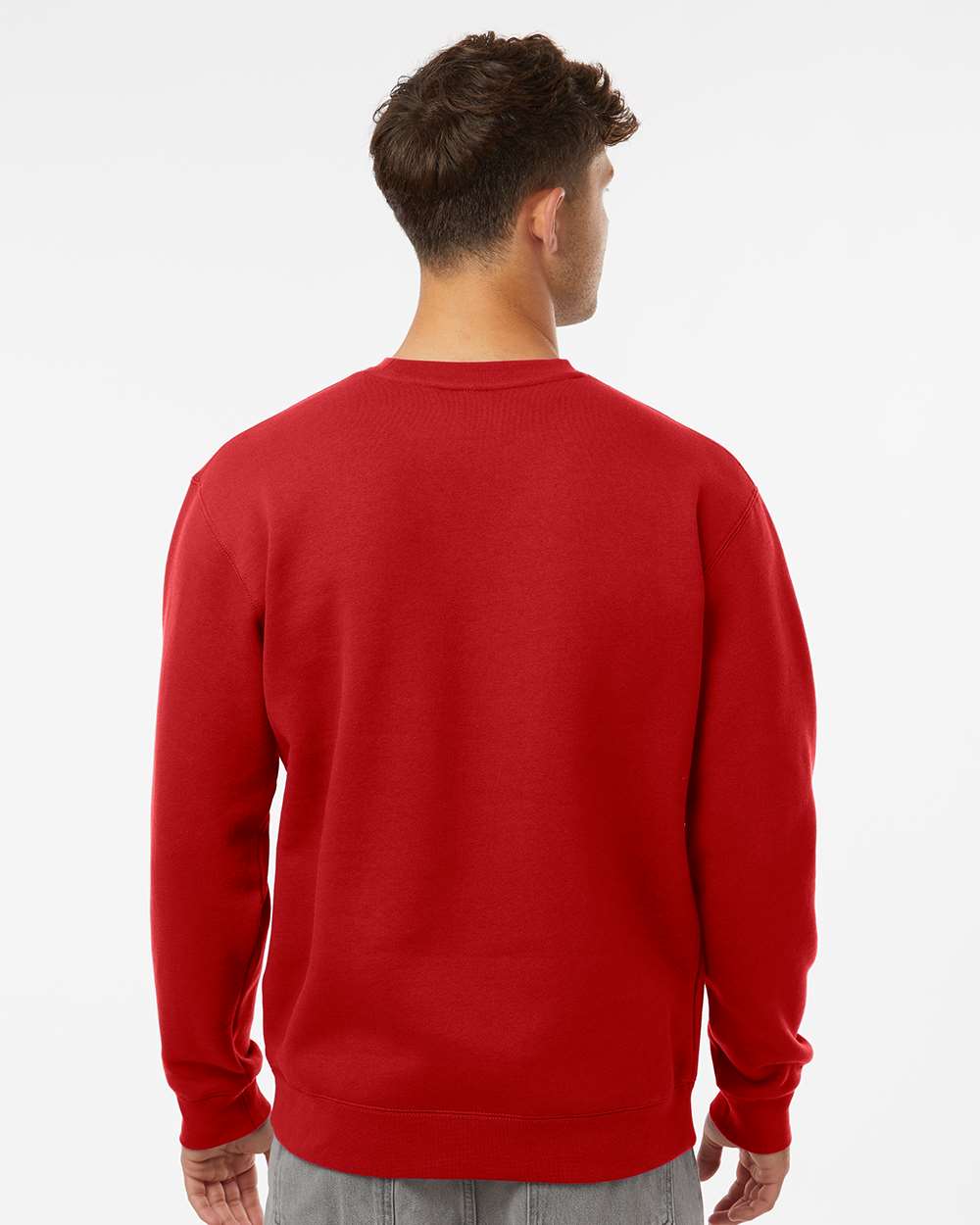 Unisex Heavyweight Crewneck Sweatshirt - OnModelBack - B04076702 - Red