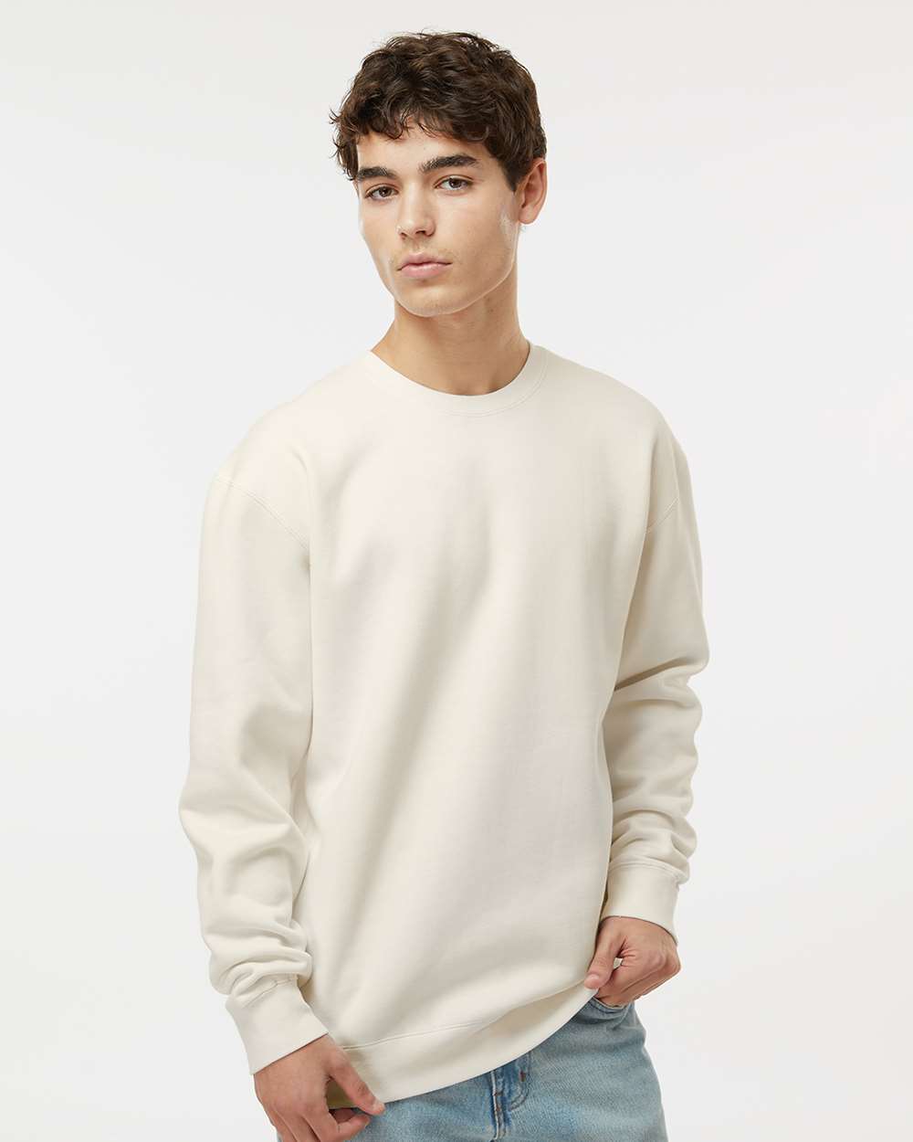 Unisex Heavyweight Crewneck Sweatshirt - OnModelFront - B04076242 - Bone