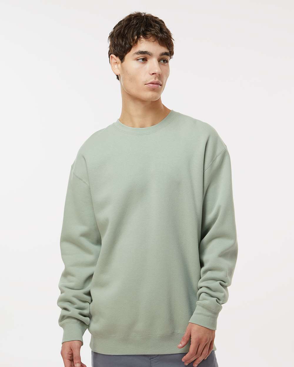 Unisex Heavyweight Crewneck Sweatshirt - OnModelFront - B04076422 - Dusty Sage