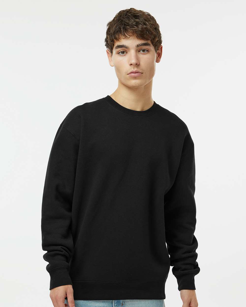 Unisex Heavyweight Crewneck Sweatshirt - OnModelFront - B04076502 - Black
