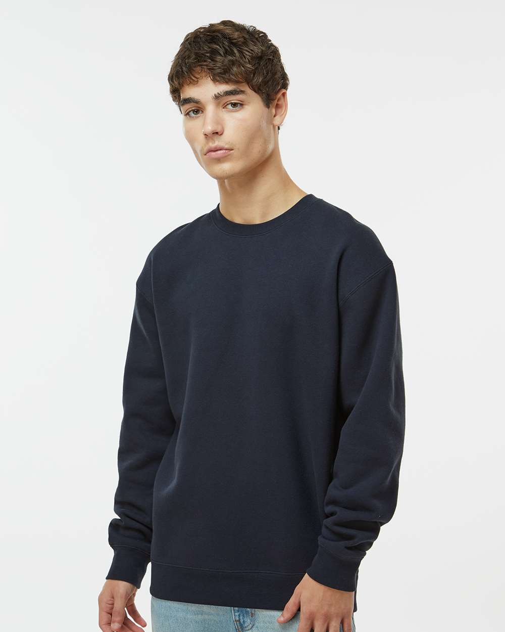 Unisex Heavyweight Crewneck Sweatshirt - OnModelFront - B04076652 - Navy