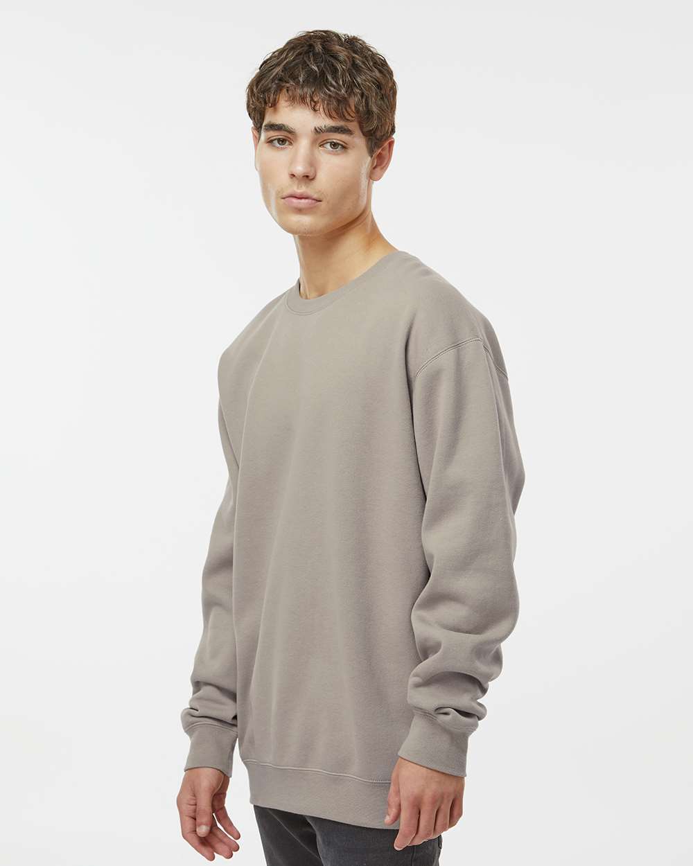 Unisex Heavyweight Crewneck Sweatshirt - OnModelSide - B04076222 - Cement