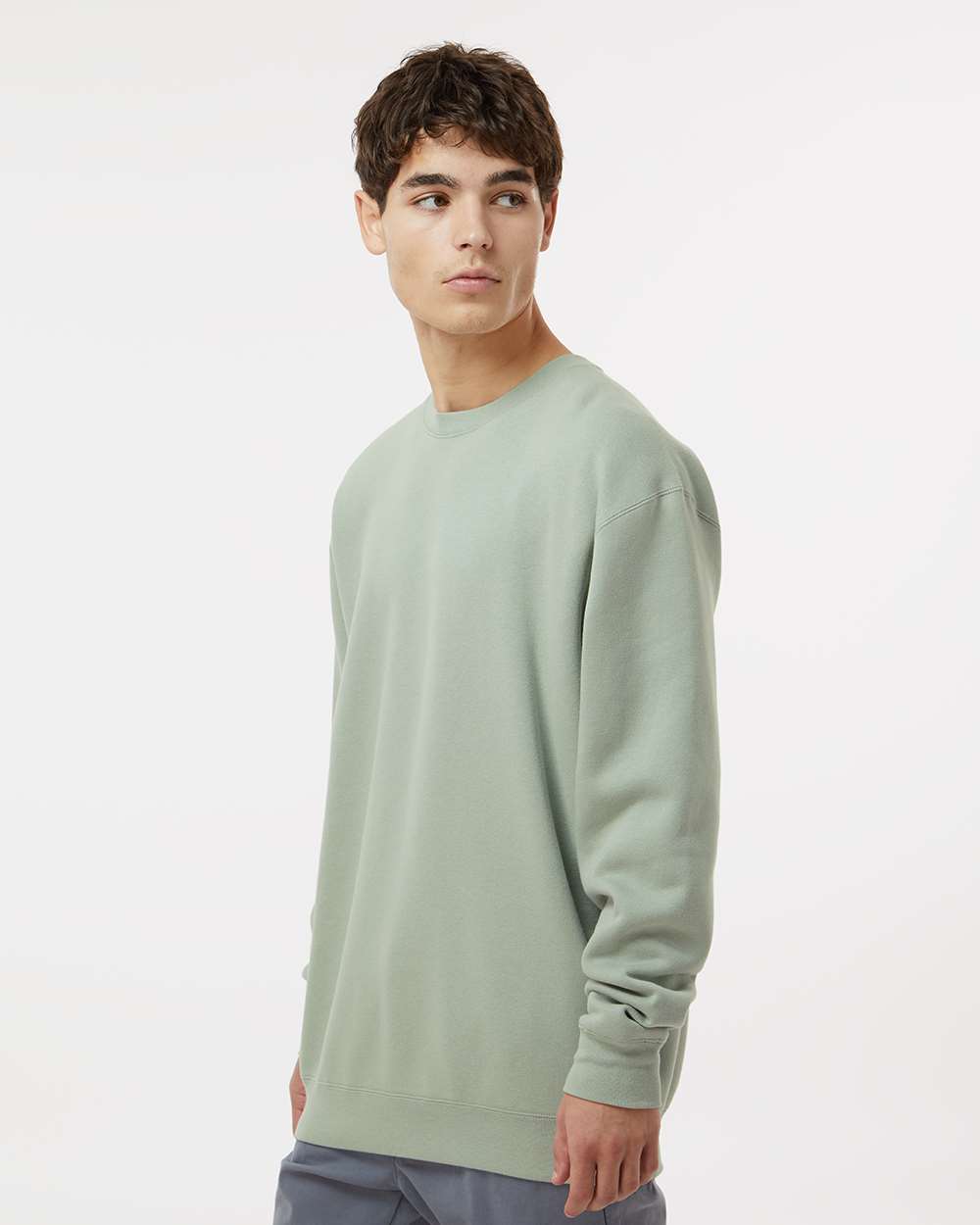 Unisex Heavyweight Crewneck Sweatshirt - OnModelSide - B04076422 - Dusty Sage